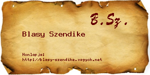 Blasy Szendike névjegykártya